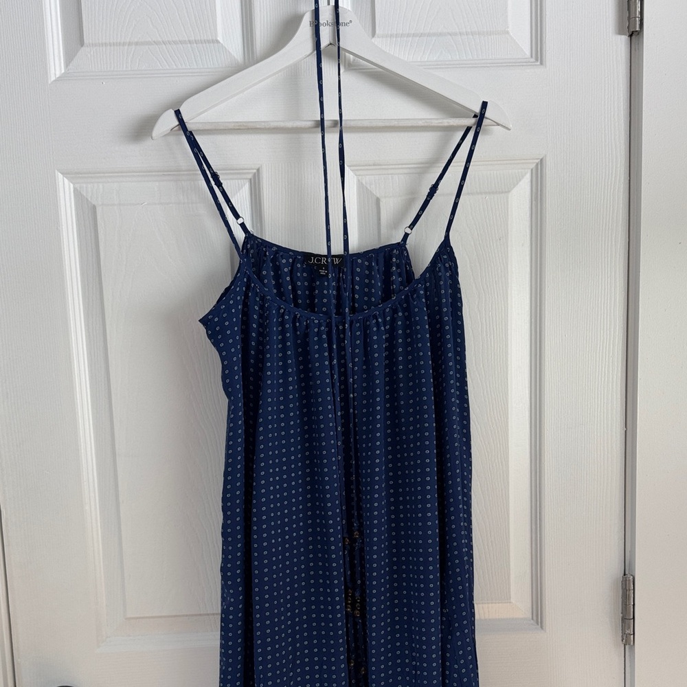 J. Crew Dark Blue Patterned Dress with matching Belt